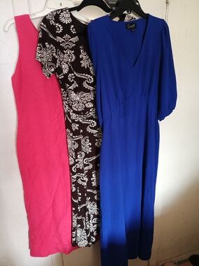 Connected Apparel Royal Blue V-Neck Dress